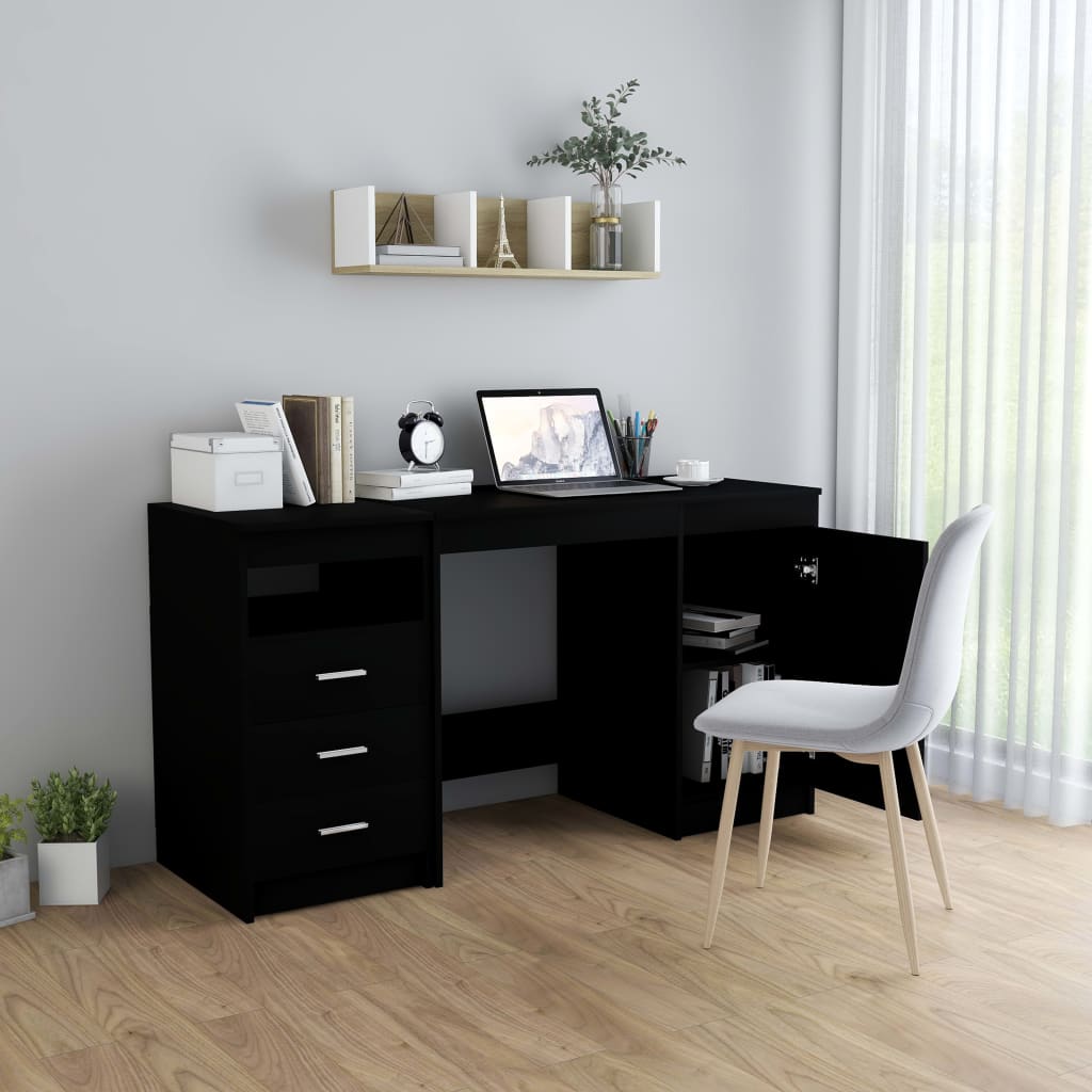 Bureau Noir 140x50x76 cm Bois d’ingénierie - XIOS