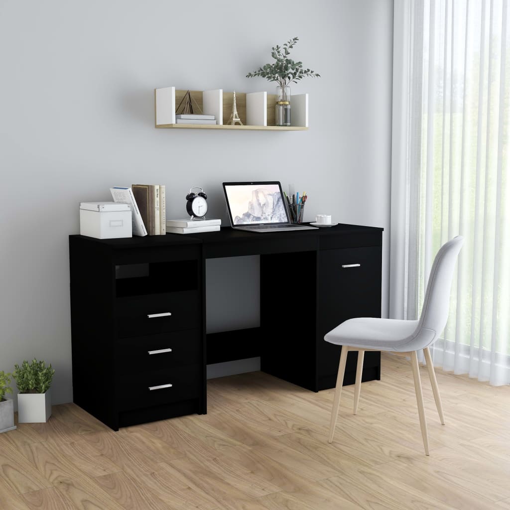 Bureau Noir 140x50x76 cm Bois d’ingénierie - XIOS