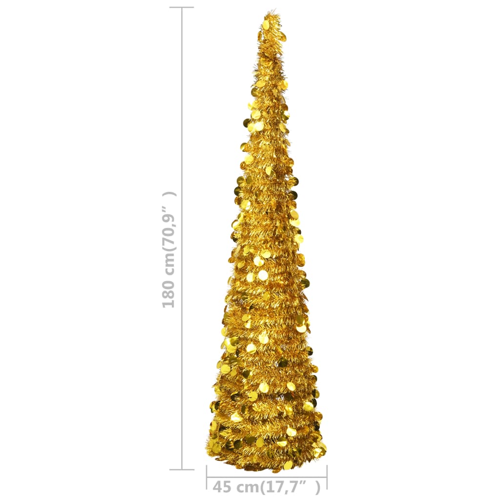 Sapin de Noël artificiel escamotable doré 180 cm PET - XIOS