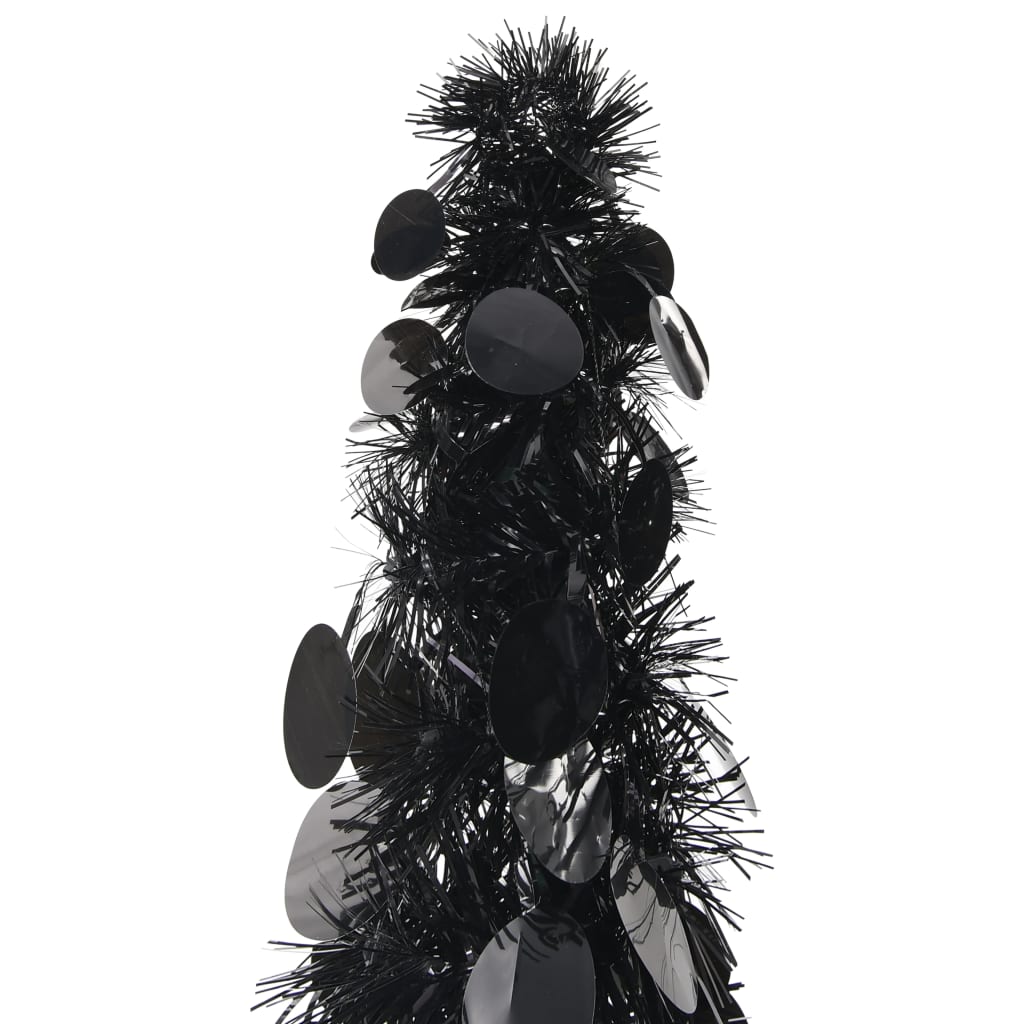 Sapin de Noël artificiel escamotable noir 180 cm PET - XIOS