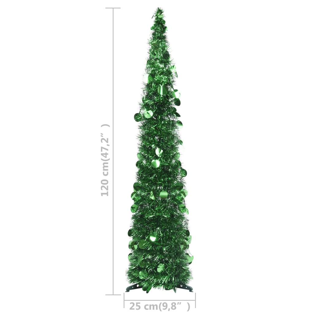 Sapin de Noël artificiel escamotable vert 120 cm PET - XIOS