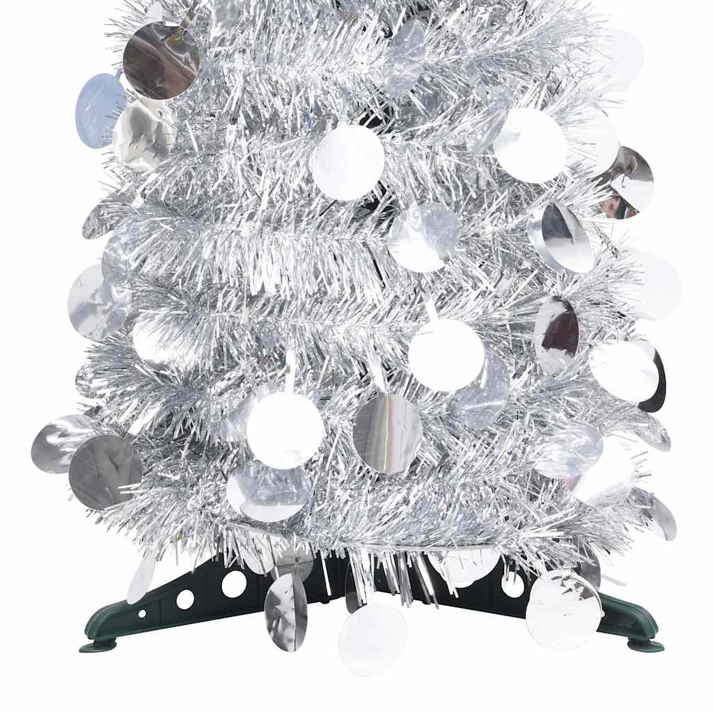 Sapin de Noël artificiel escamotable argenté 120 cm PET - XIOS
