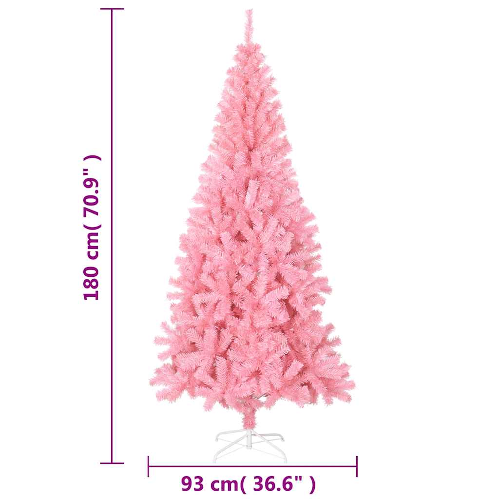 Sapin de Noël artificiel avec support rose 180 cm PVC - XIOS