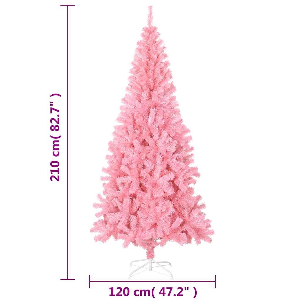 Sapin de Noël artificiel avec support rose 210 cm PVC - XIOS