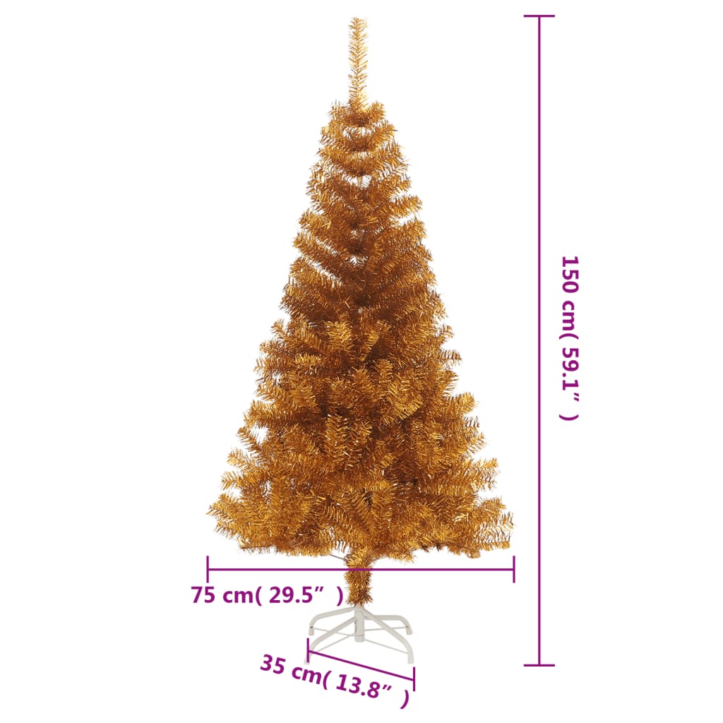 Sapin de Noël artificiel avec support Doré 150 cm PET - XIOS