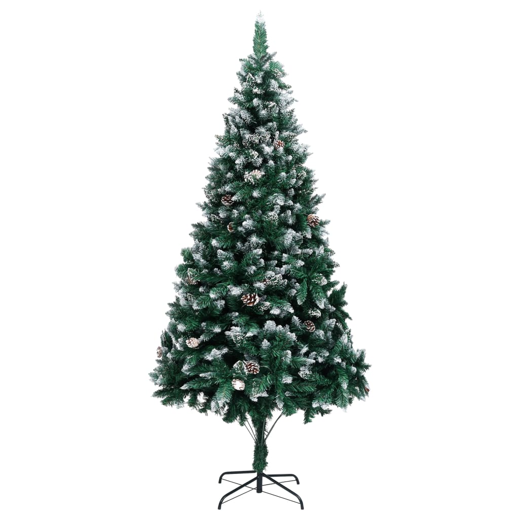 Sapin de Noël avec pommes de pin et neige blanche 210 cm - XIOS