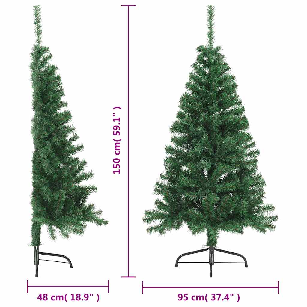 Sapin de Noël artificiel moitié avec support vert 150 cm PVC - XIOS