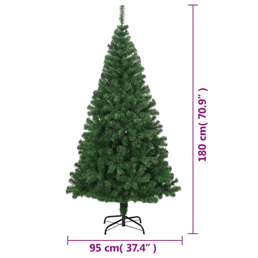 Arbre de Noël artificiel avec branches épaisses vert 180 cm PVC - XIOS