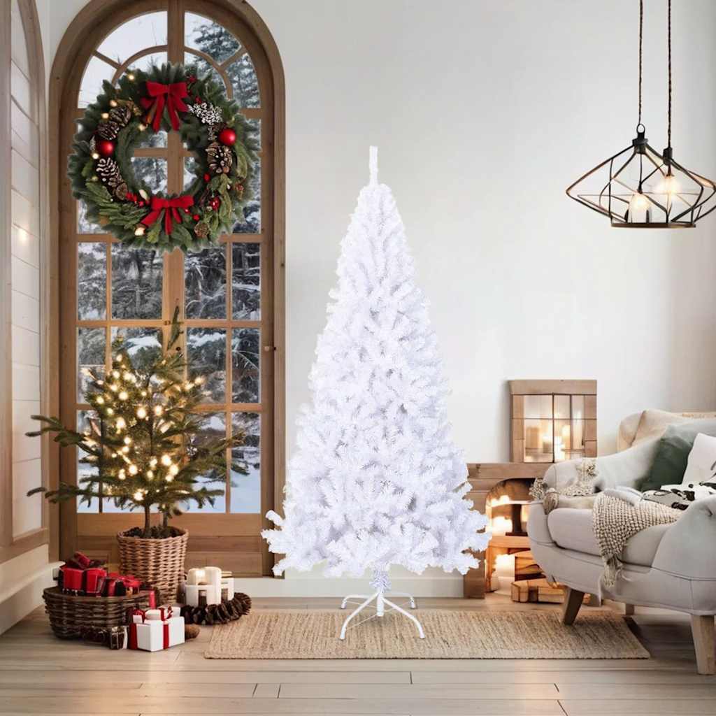 Arbre de Noël artificiel avec branches épaisses blanc 180cm PVC - XIOS