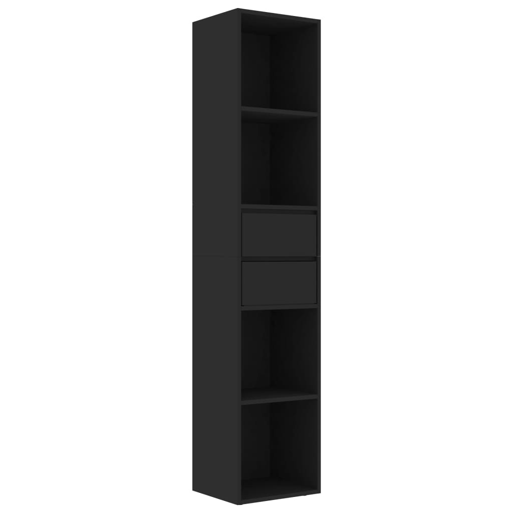 Bibliothèque Noir 36x30x171 cm Bois d'ingénierie - XIOS