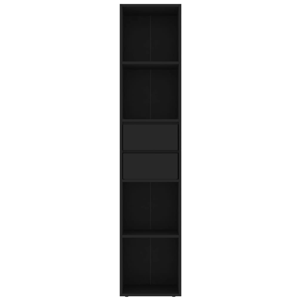 Bibliothèque Noir 36x30x171 cm Bois d'ingénierie - XIOS