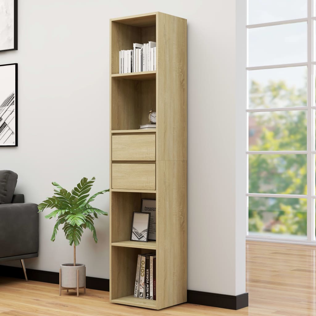 Bibliothèque Chêne sonoma 36x30x171 cm Bois d'ingénierie - XIOS