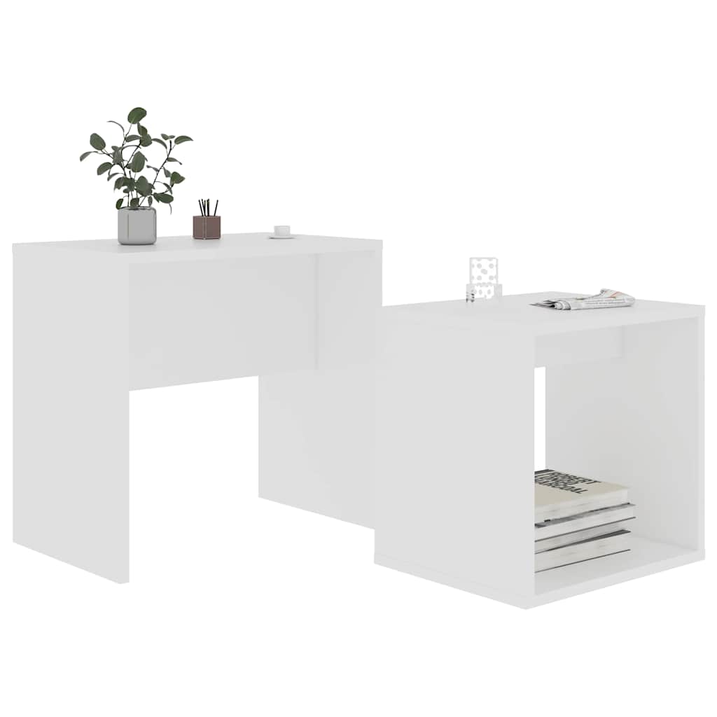 Ensemble de table basse Blanc 48x30x45 cm Bois d'ingénierie - XIOS