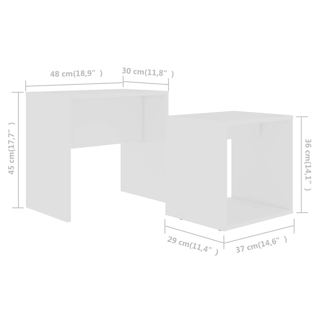 Ensemble de table basse Blanc 48x30x45 cm Bois d'ingénierie - XIOS