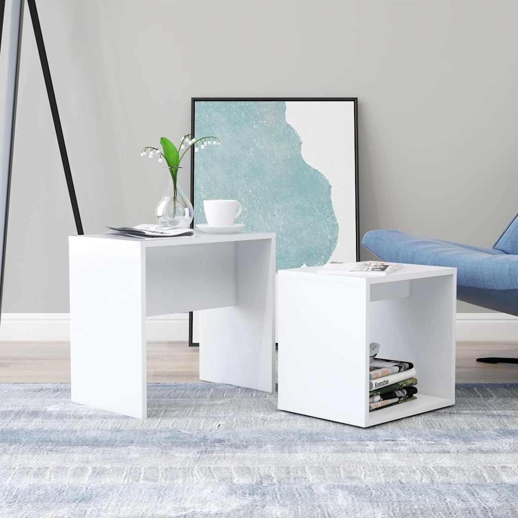 Ensemble de table basse Blanc 48x30x45 cm Bois d'ingénierie - XIOS