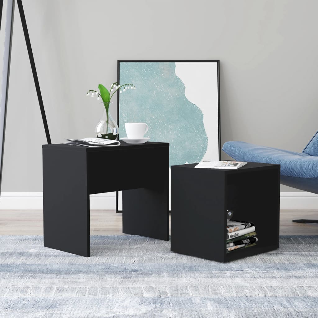 Ensemble de table basse Noir 48x30x45 cm Bois d'ingénierie - XIOS