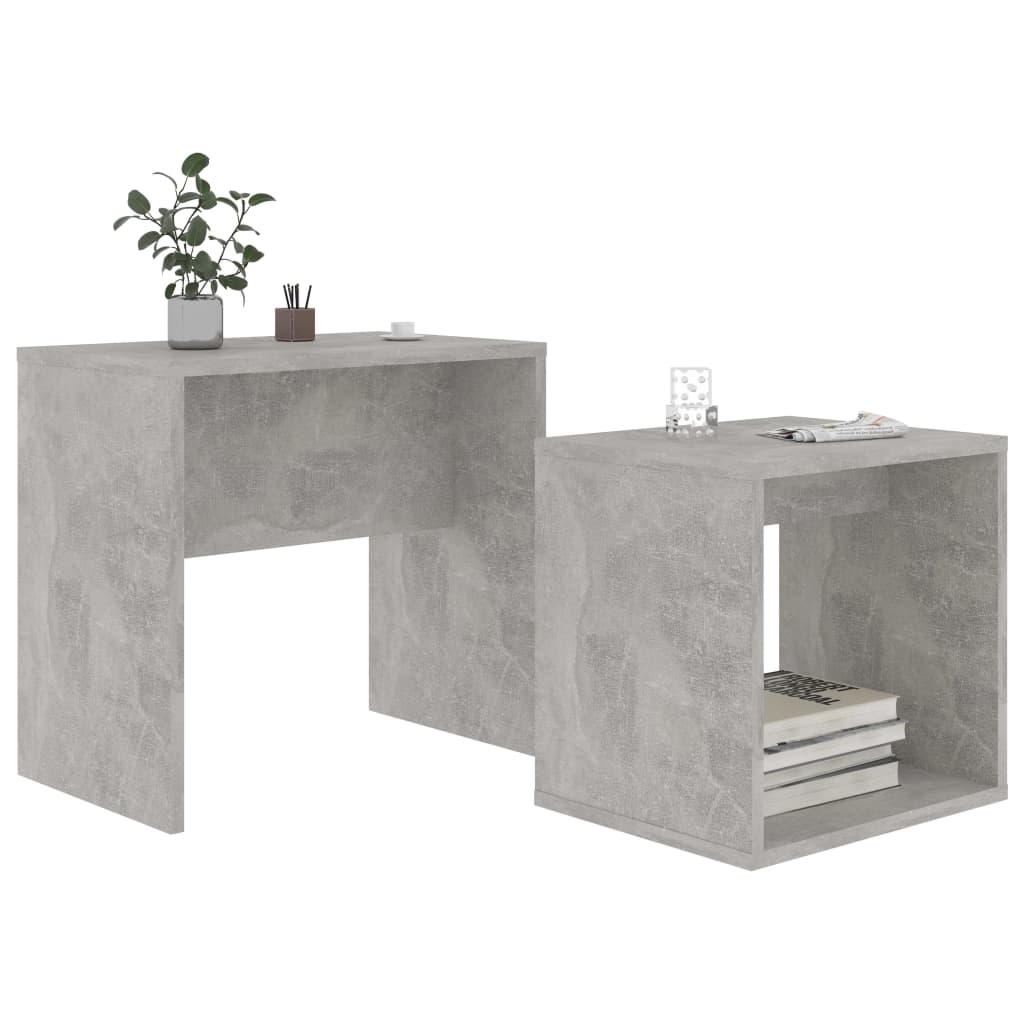 Ensemble de table basse Gris béton 48x30x45 cm Bois ingénierie - XIOS