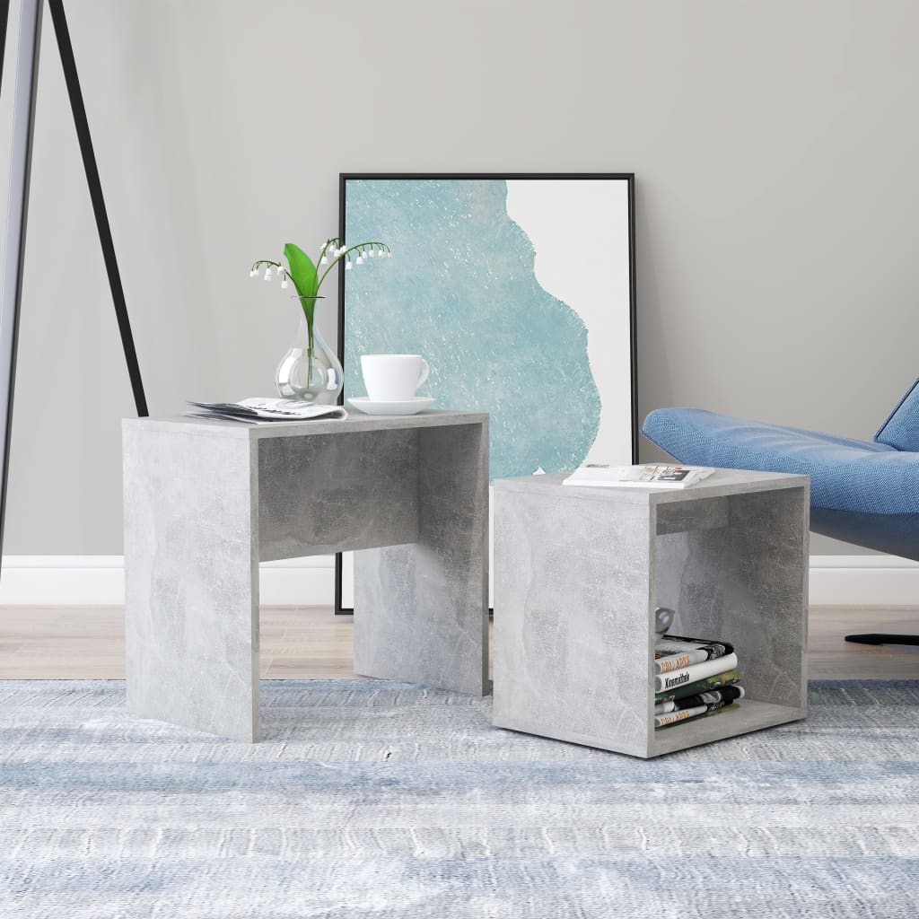 Ensemble de table basse Gris béton 48x30x45 cm Bois ingénierie Tables basses vidaXL