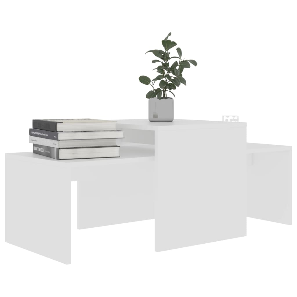 Ensemble de tables basses Blanc 100x48x40 cm bois d’ingénierie - XIOS