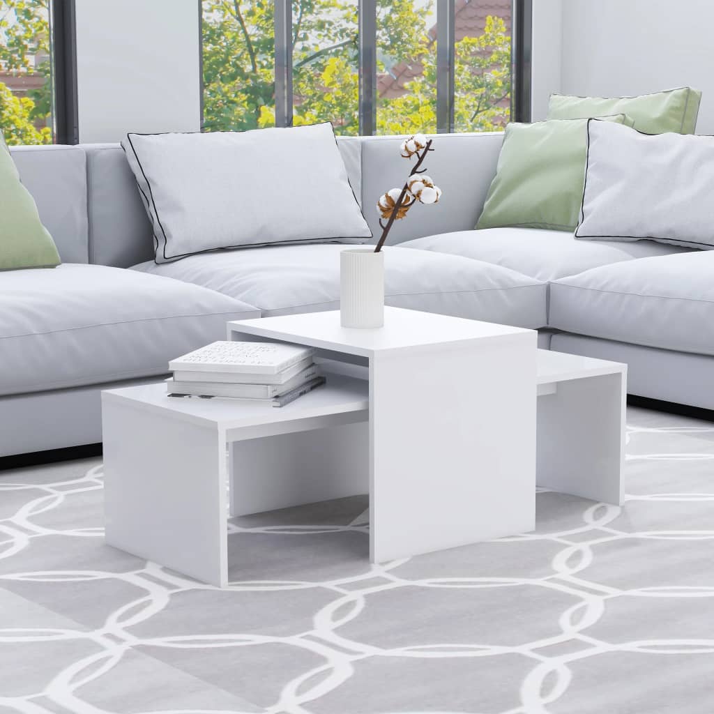 Ensemble de tables basses Blanc 100x48x40 cm bois d’ingénierie - XIOS