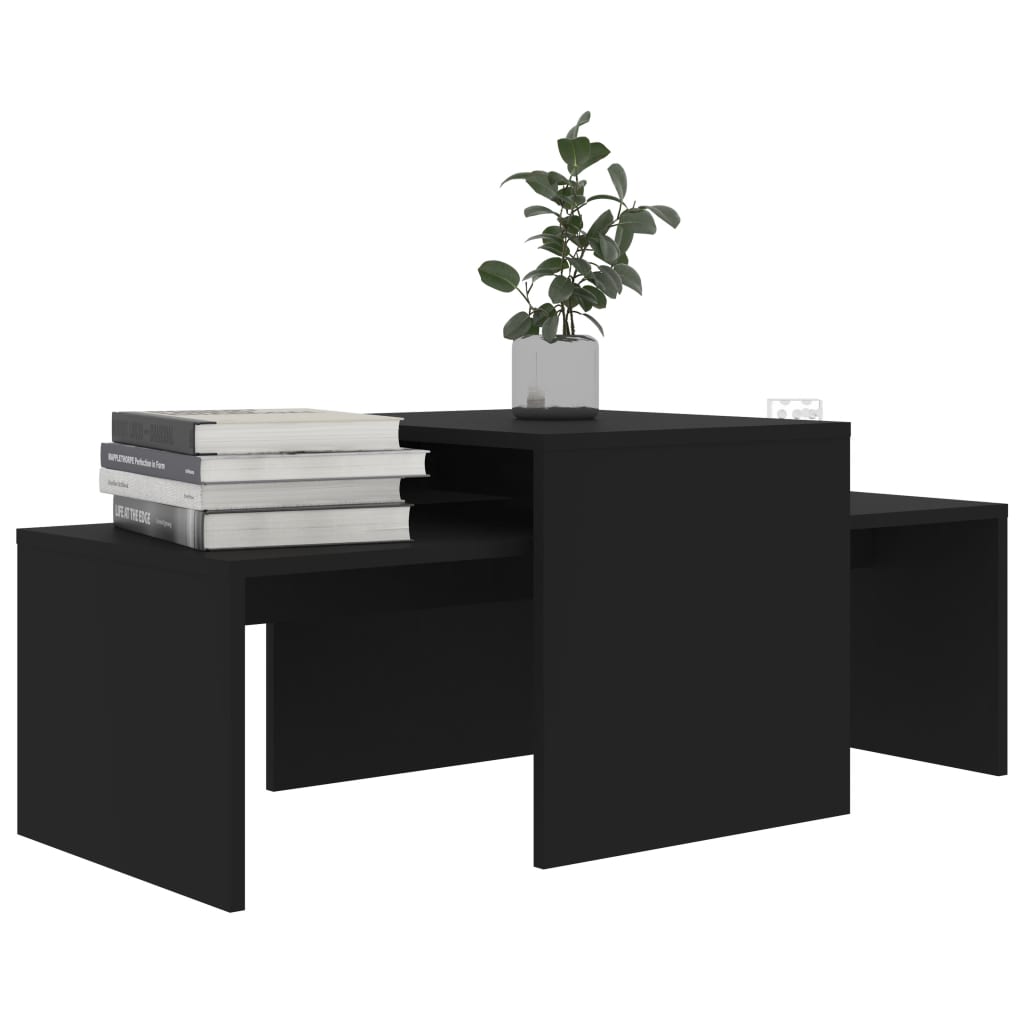 Ensemble de tables basses Noir 100x48x40 cm bois d’ingénierie - XIOS
