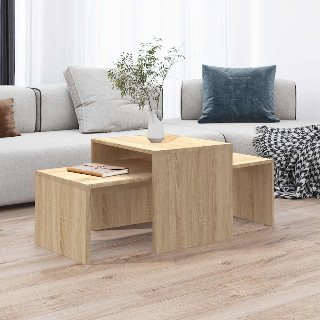 Ensemble de tables basses Chêne sonoma bois d’ingénierie - XIOS