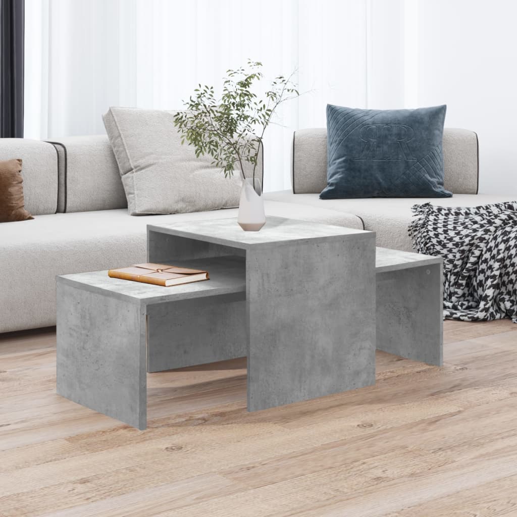 Ensemble de table basse Gris béton 100x48x40 cm Bois ingénierie - XIOS