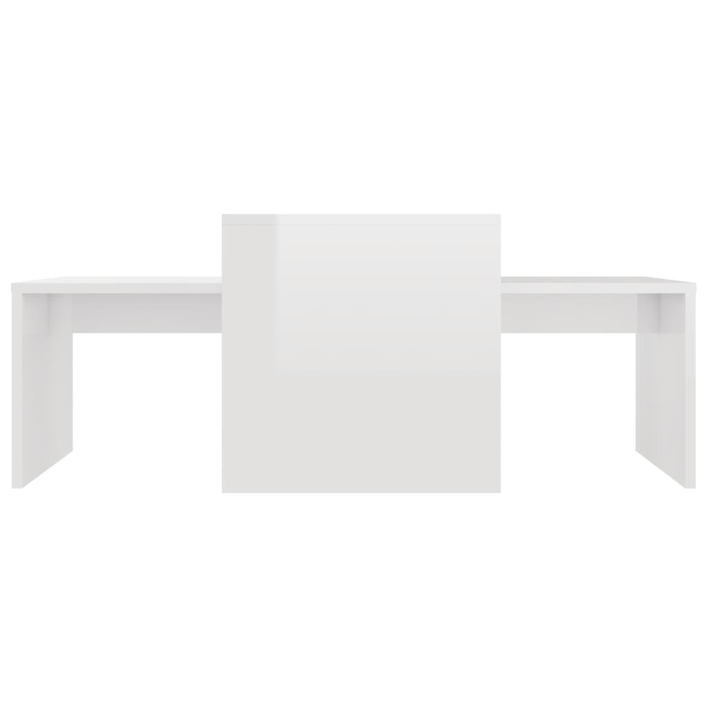 Ensemble de table basse Blanc brillant Bois d’ingénierie - XIOS