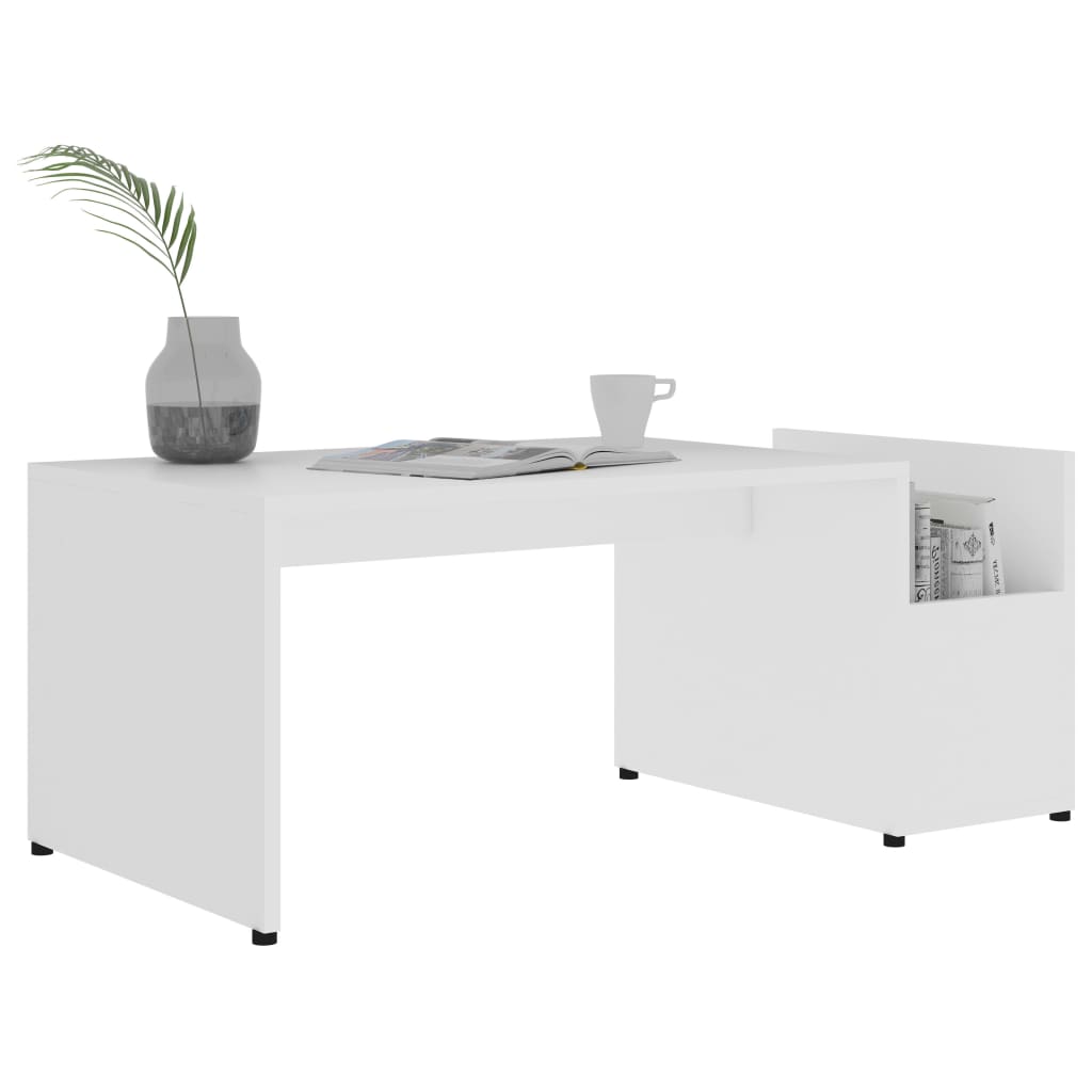 Table basse Blanc 90x45x35 cm bois d’ingénierie - XIOS