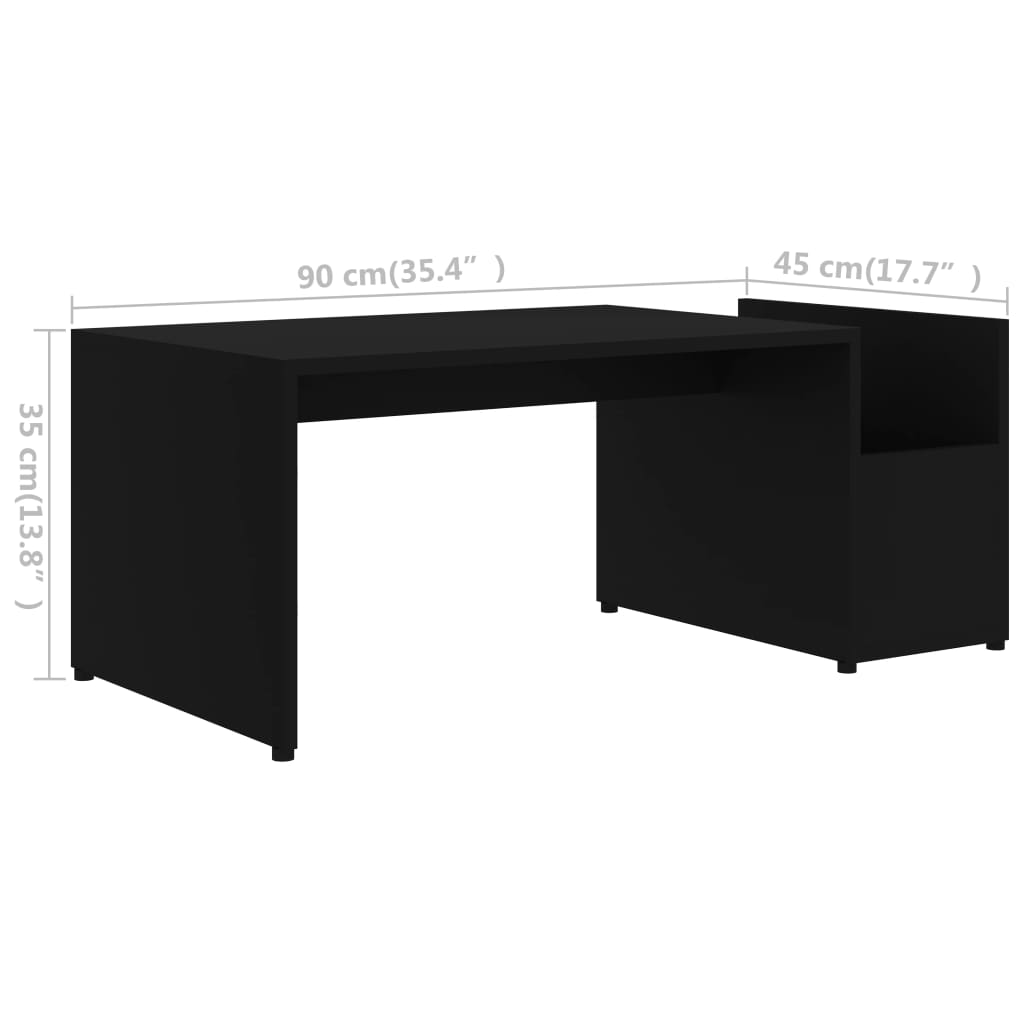 Table basse Noir 90x45x35 cm bois d’ingénierie - XIOS