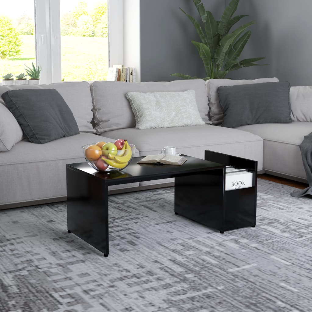 Table basse Noir 90x45x35 cm bois d’ingénierie - XIOS