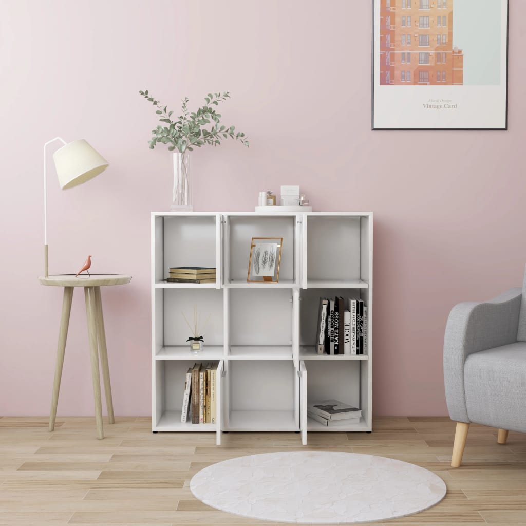 Bibliothèque Blanc 90x30x90 cm Bois d’ingénierie - XIOS