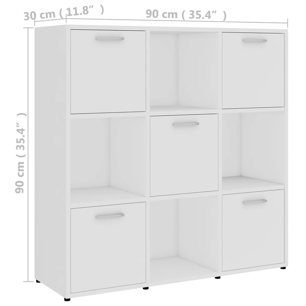 Bibliothèque Blanc 90x30x90 cm Bois d’ingénierie - XIOS