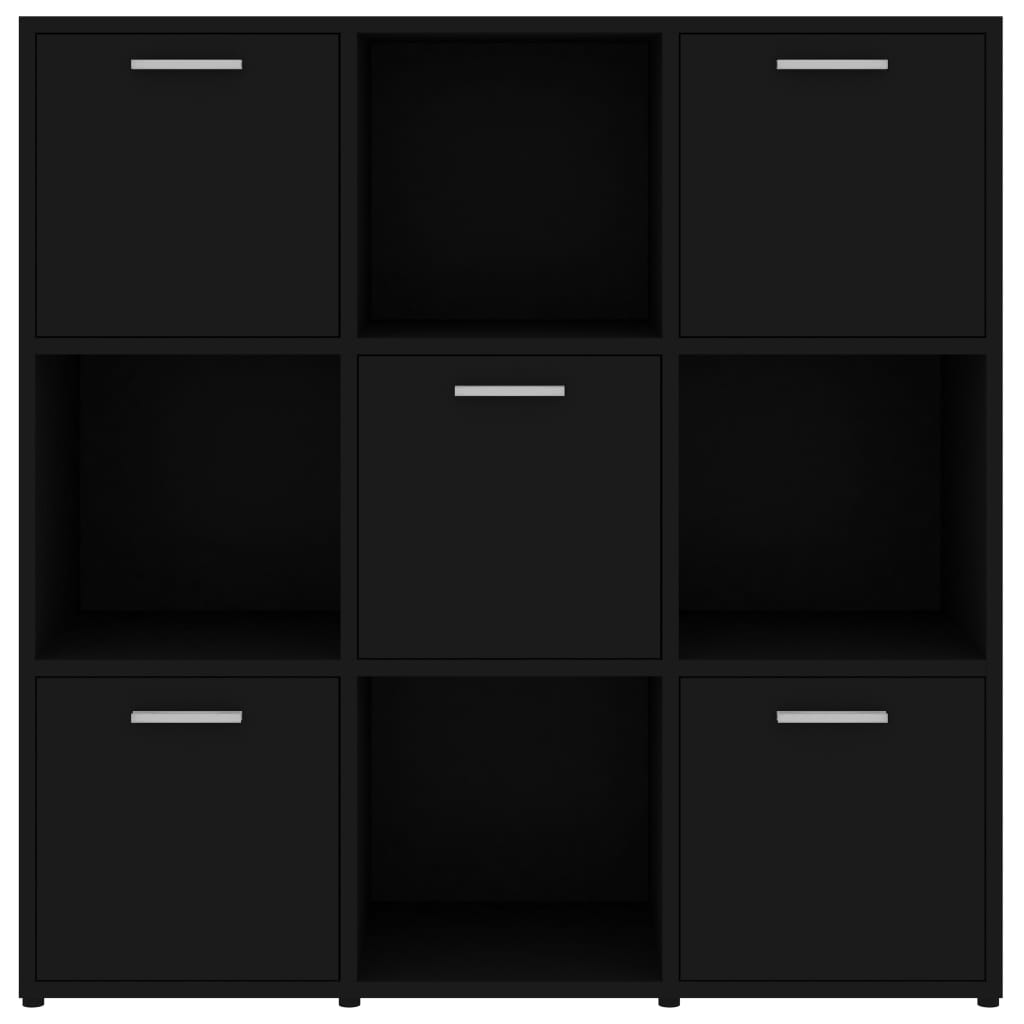 Bibliothèque Noir 90x30x90 cm Bois d’ingénierie - XIOS
