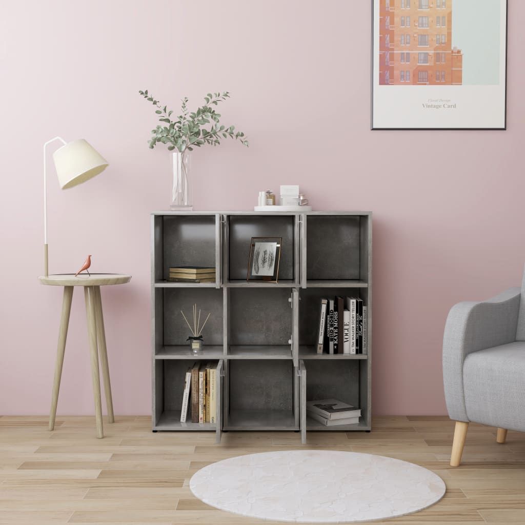 Bibliothèque Gris béton 90x30x90 cm Bois d’ingénierie - XIOS