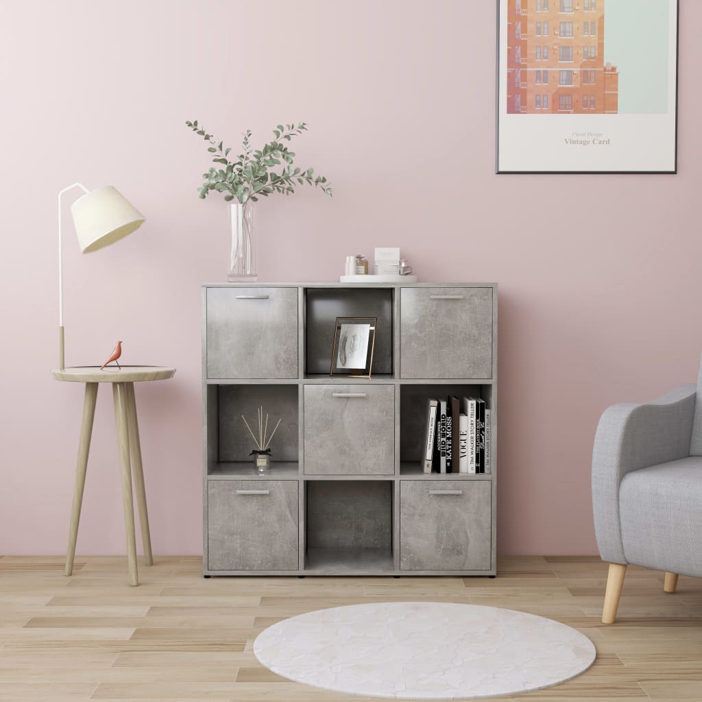 Bibliothèque Gris béton 90x30x90 cm Bois d’ingénierie - XIOS