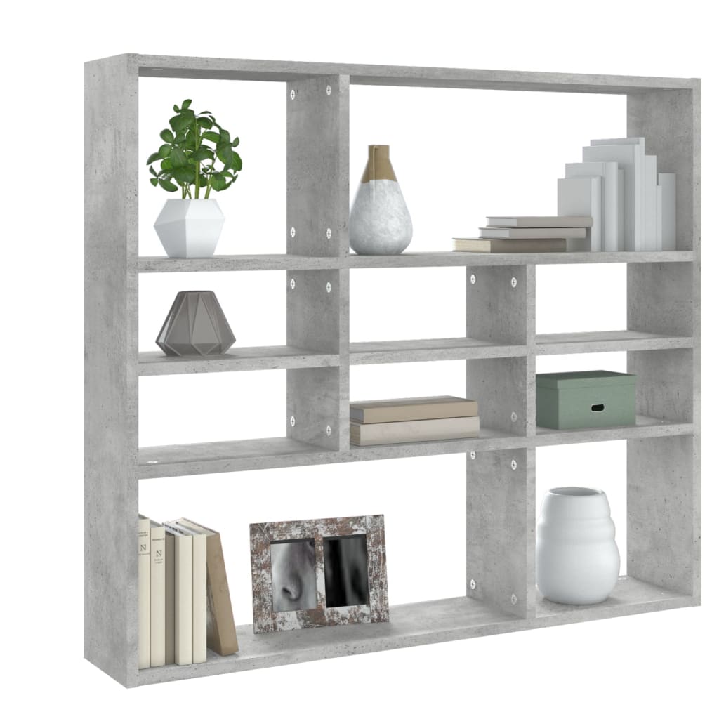 Étagère murale Gris béton 90x16x78 cm Bois d’ingénierie - XIOS