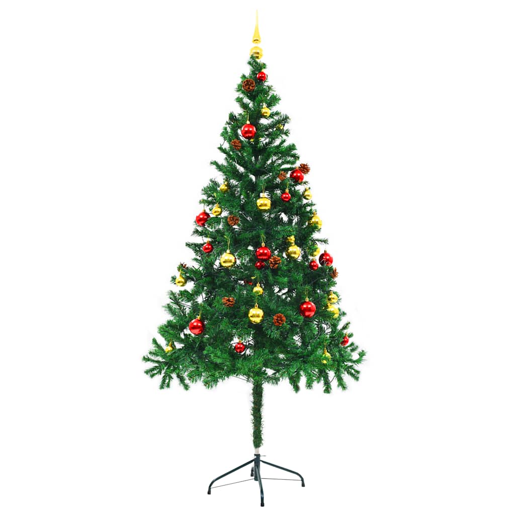 Arbre de Noël artificiel pré-éclairé avec boules vert 180 cm - XIOS