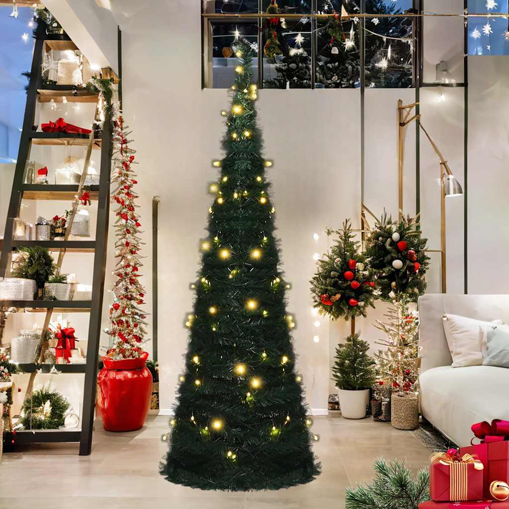 Sapin de Noël artificiel pré-éclairé avec guirlandes vert 180cm - XIOS