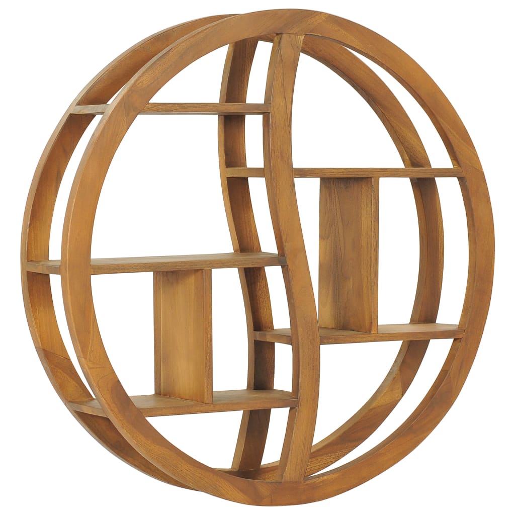 Étagère murale Yin Yang 80x17,5x80 cm Bois de teck massif