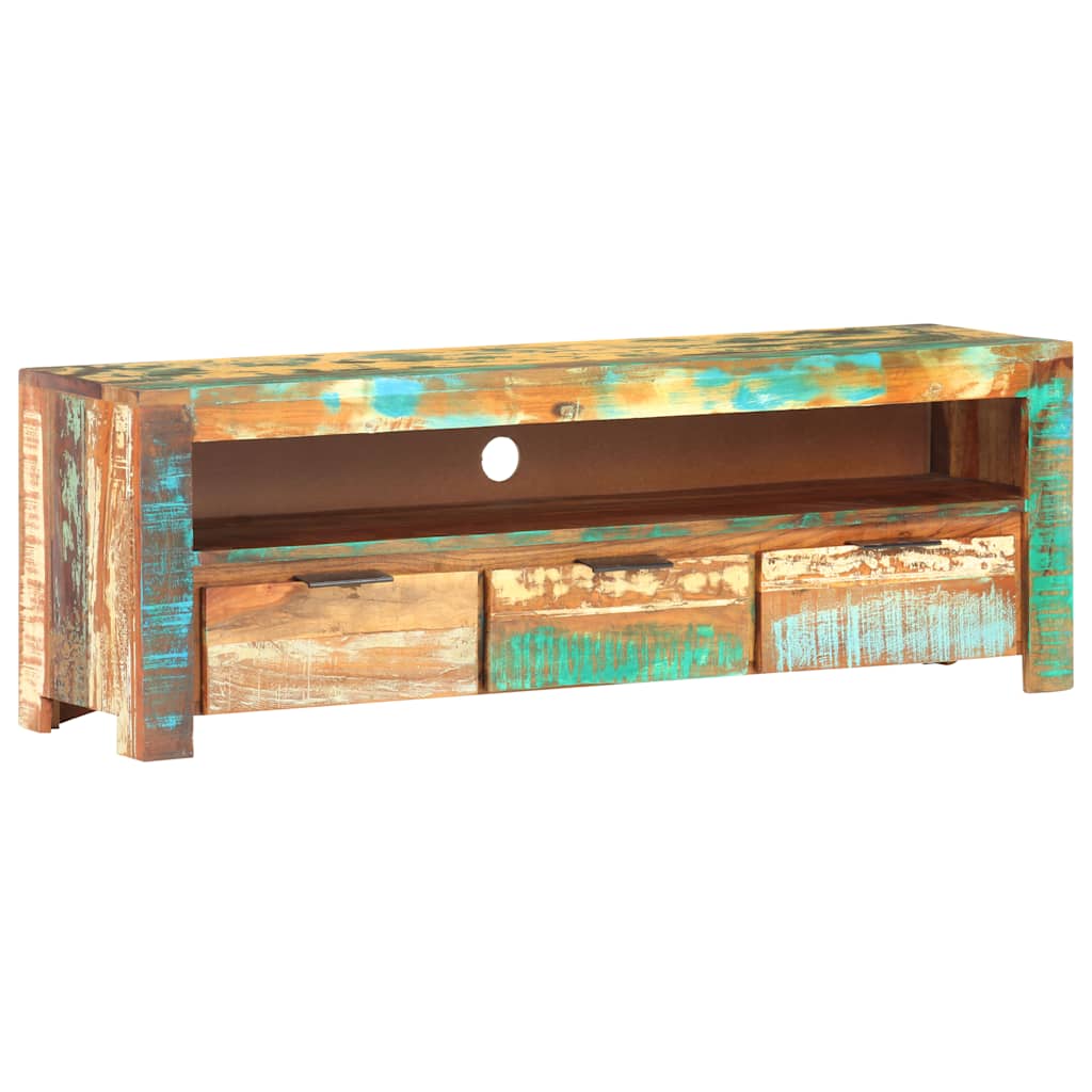 Meuble TV 119x30x41 cm bois de récupération massif - XIOS