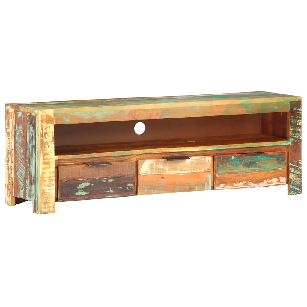 Meuble TV 119x30x41 cm bois de récupération massif - XIOS