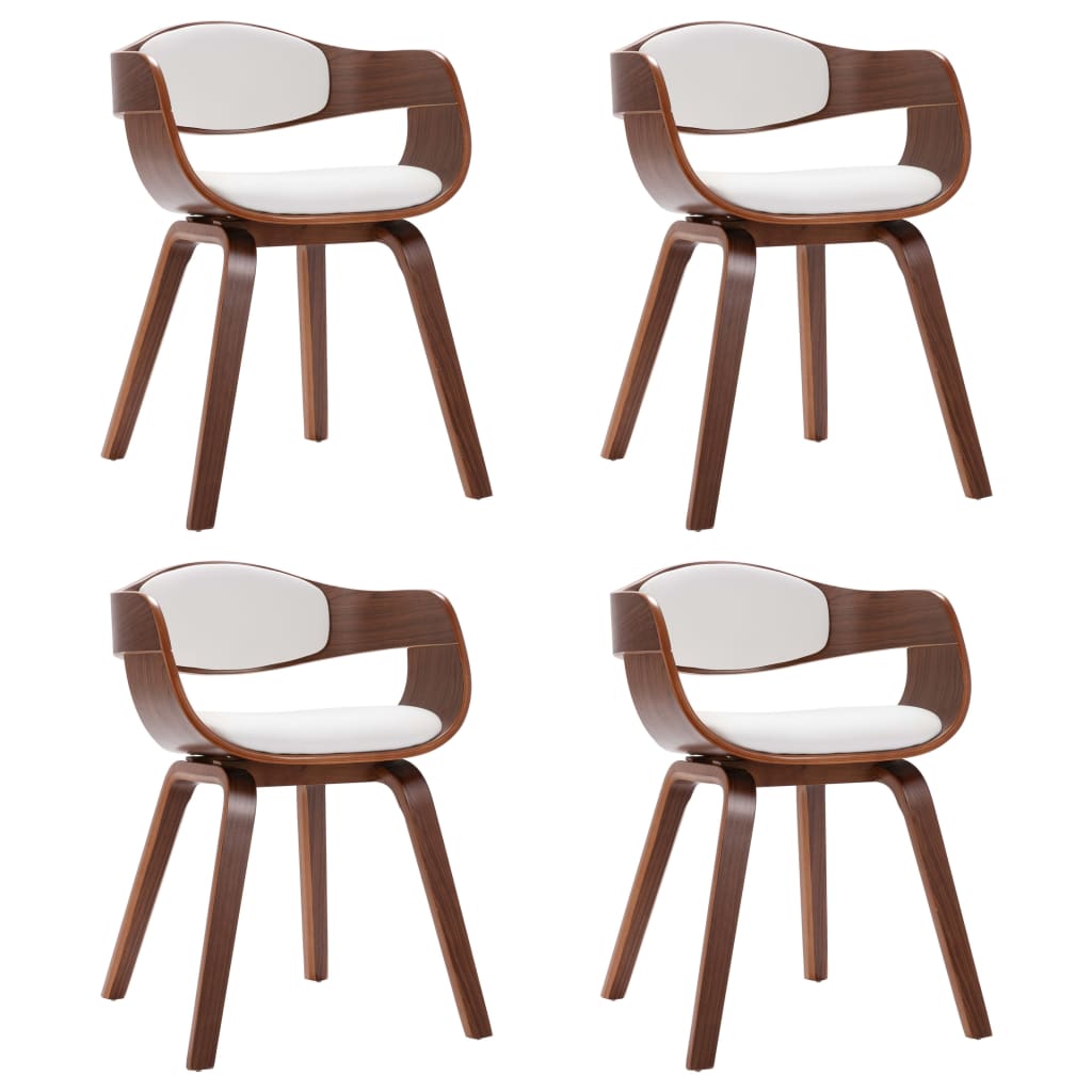 Chaises à manger lot de 4 bois courbé et similicuir - XIOS