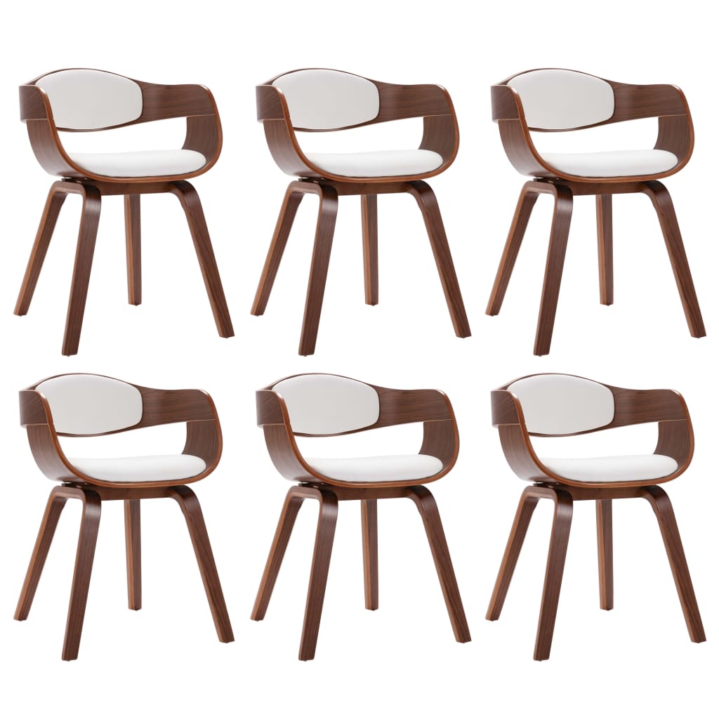 Chaises à manger lot de 6 bois courbé et similicuir - XIOS