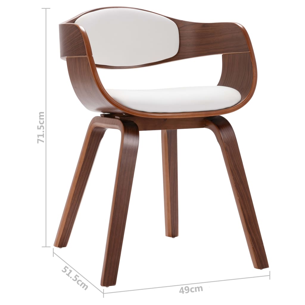 Chaises à manger lot de 6 bois courbé et similicuir - XIOS