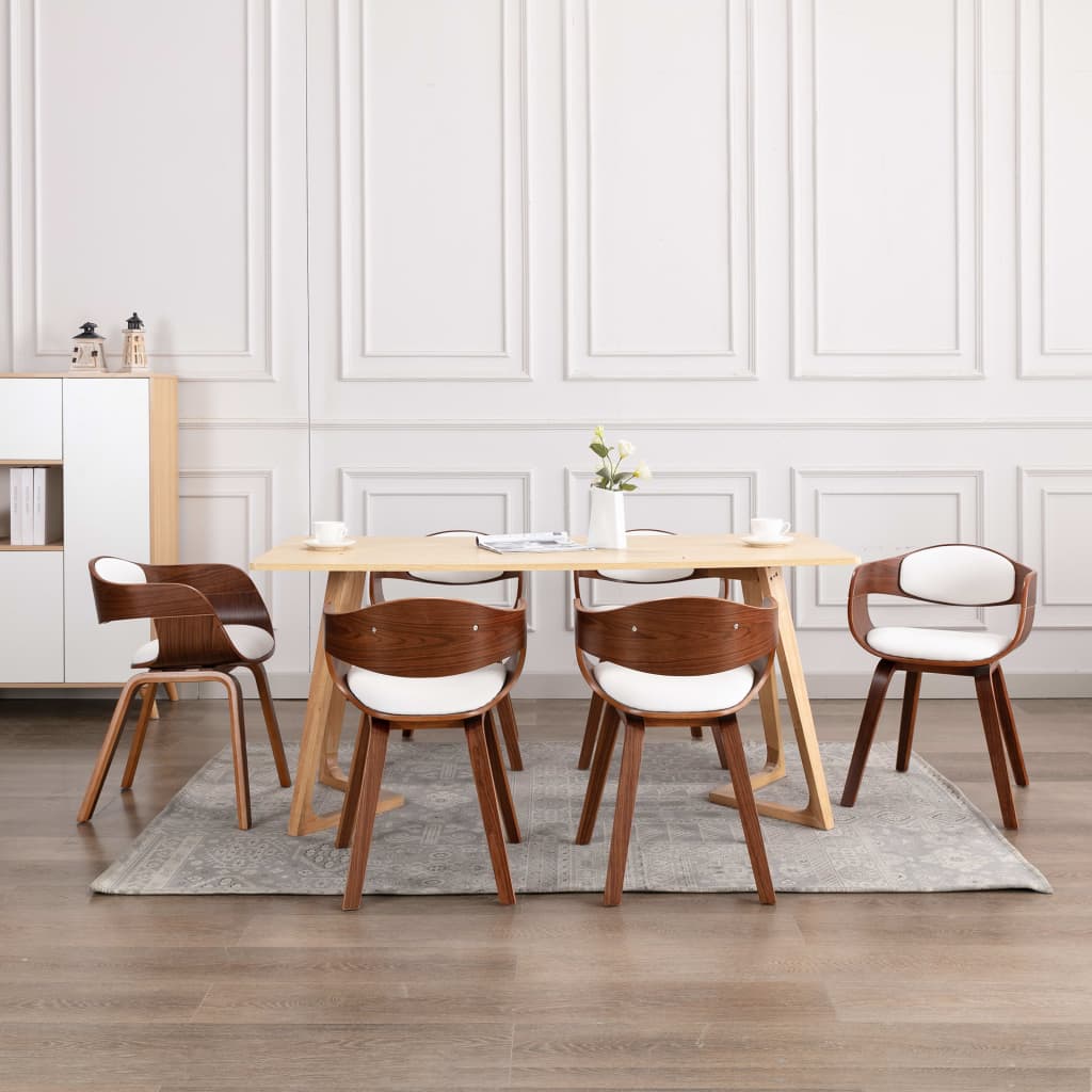 Chaises à manger lot de 6 bois courbé et similicuir - XIOS