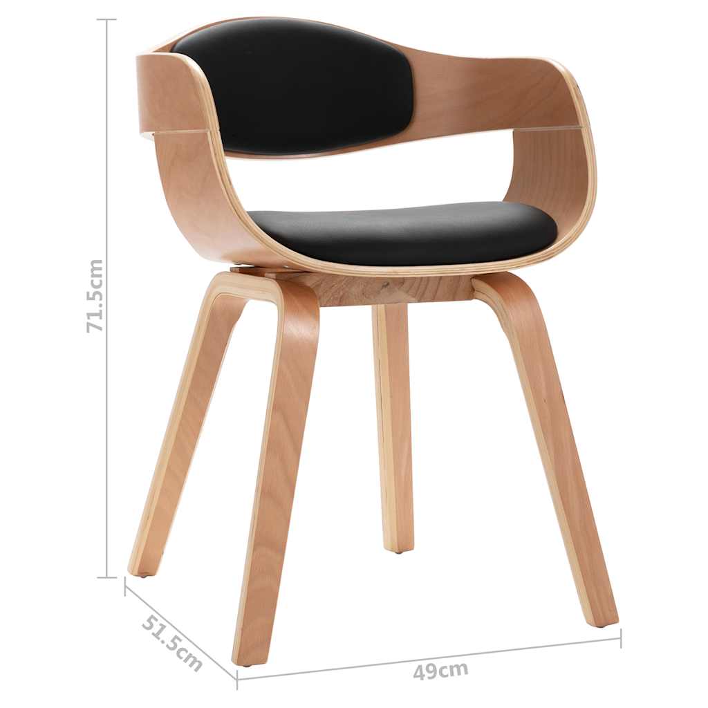 Chaises à manger lot de 6 bois courbé et similicuir - XIOS