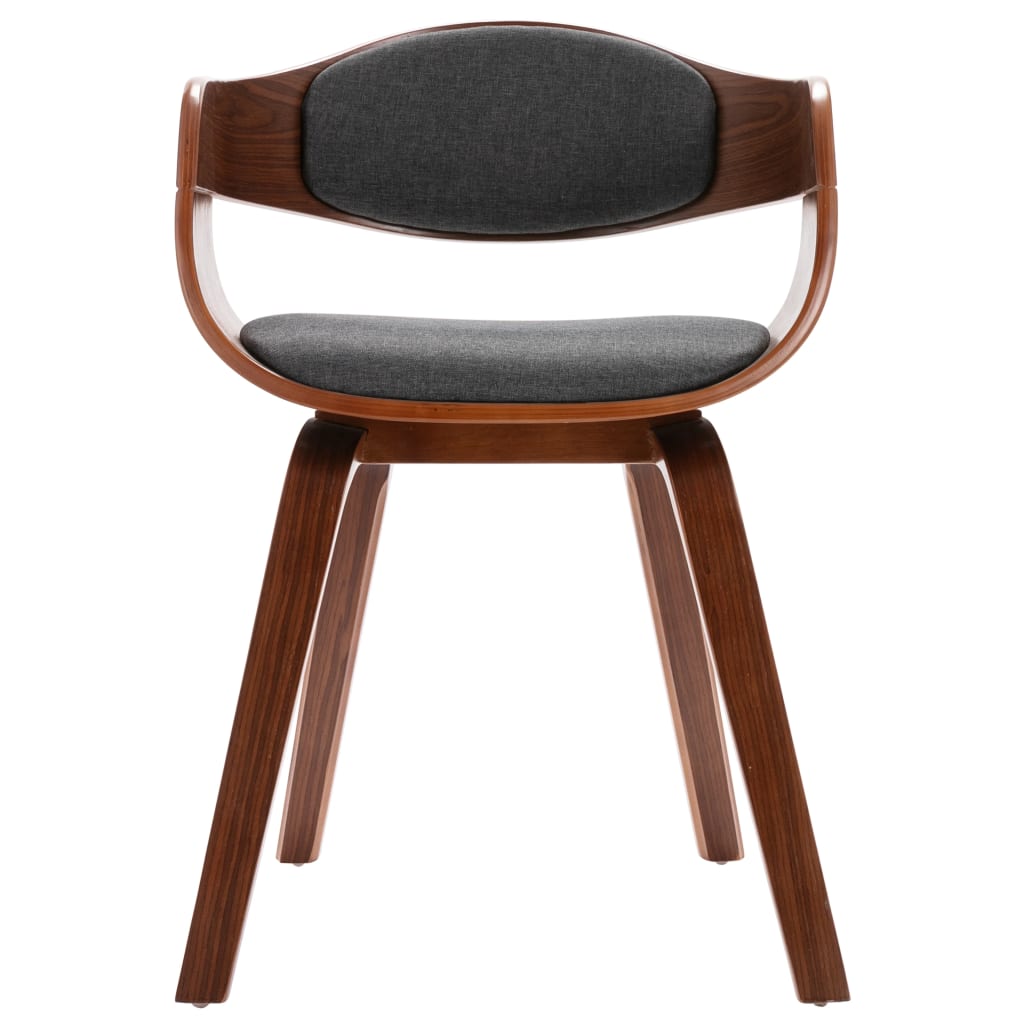 Chaises à manger lot de 6 bois courbé et tissu gris - XIOS