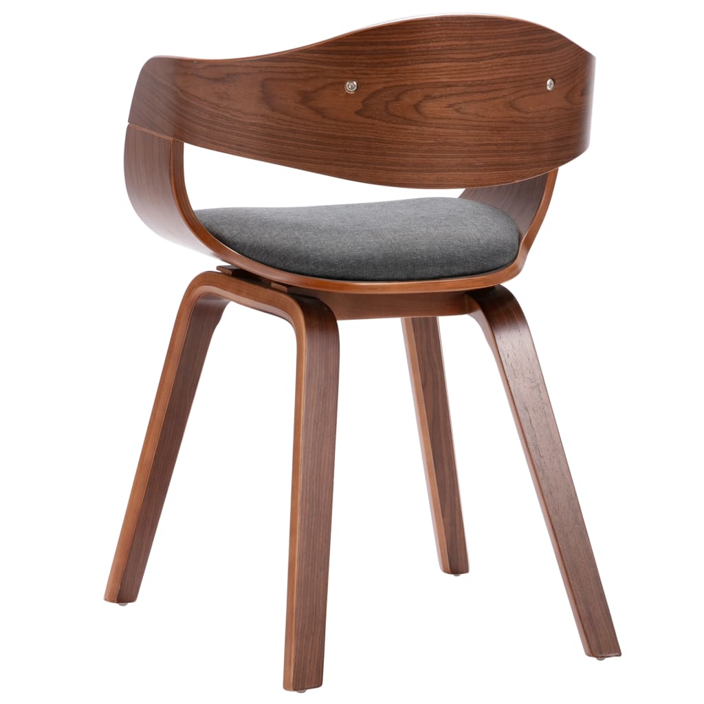 Chaises à manger lot de 6 bois courbé et tissu gris - XIOS