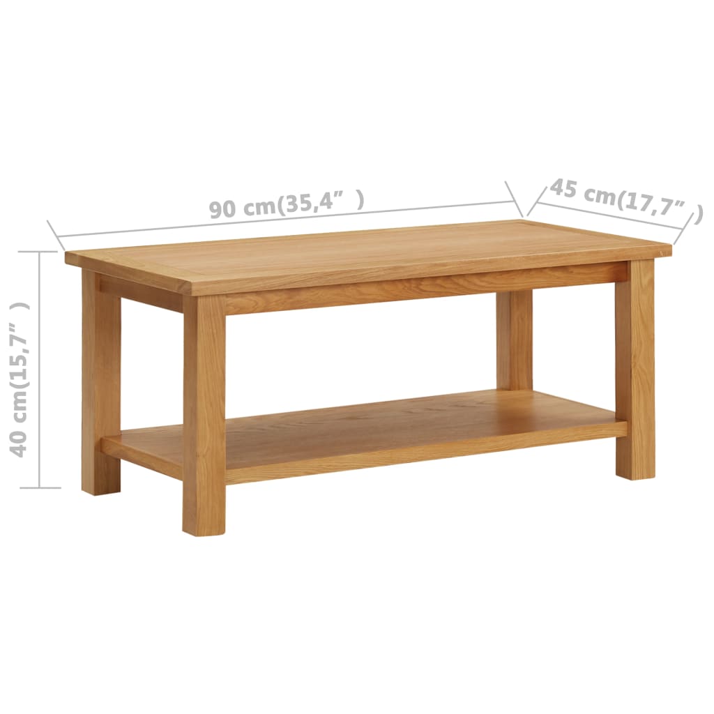 Table basse 90x45x40 cm Bois de chêne massif - XIOS